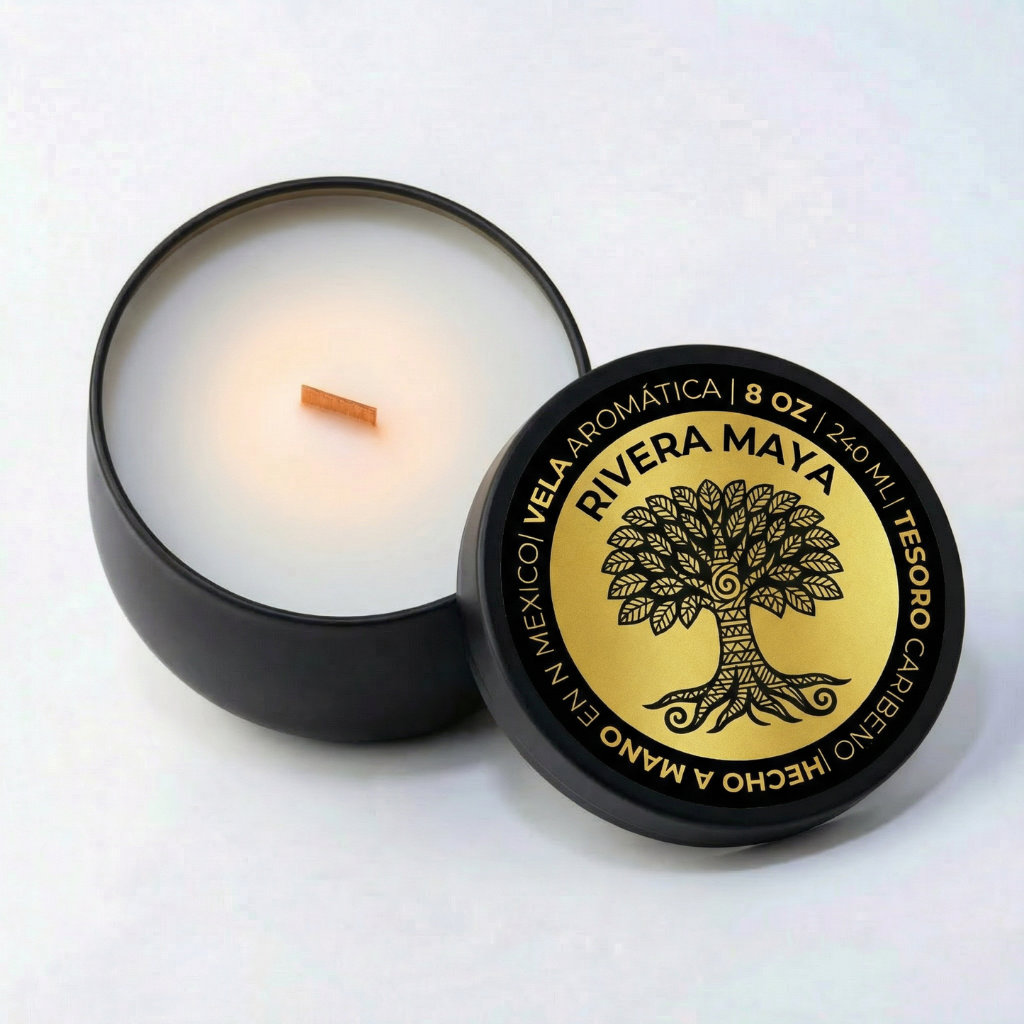 Sparkling golden aromatic candle 8 OZ