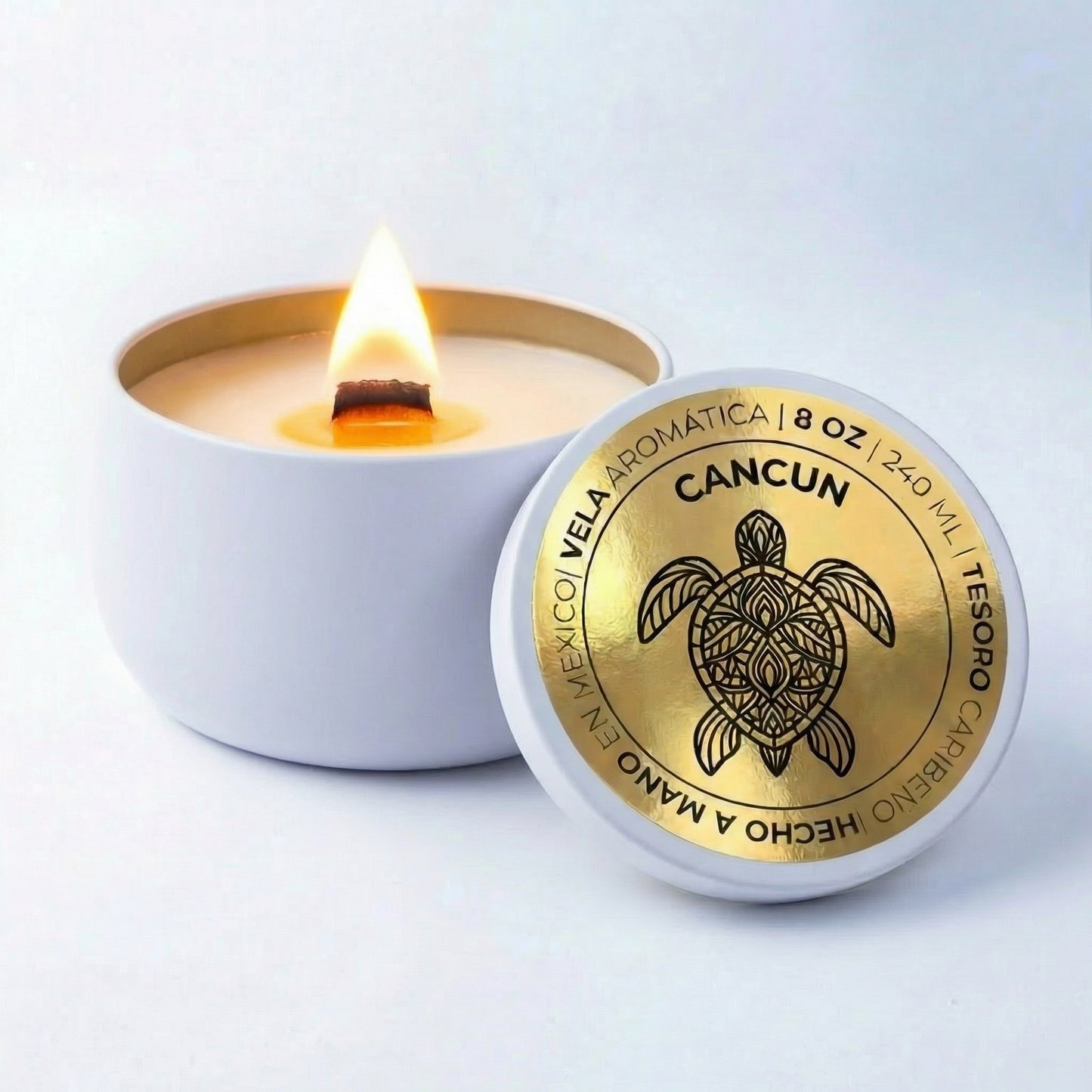 Sparkling golden aromatic candle 8 OZ