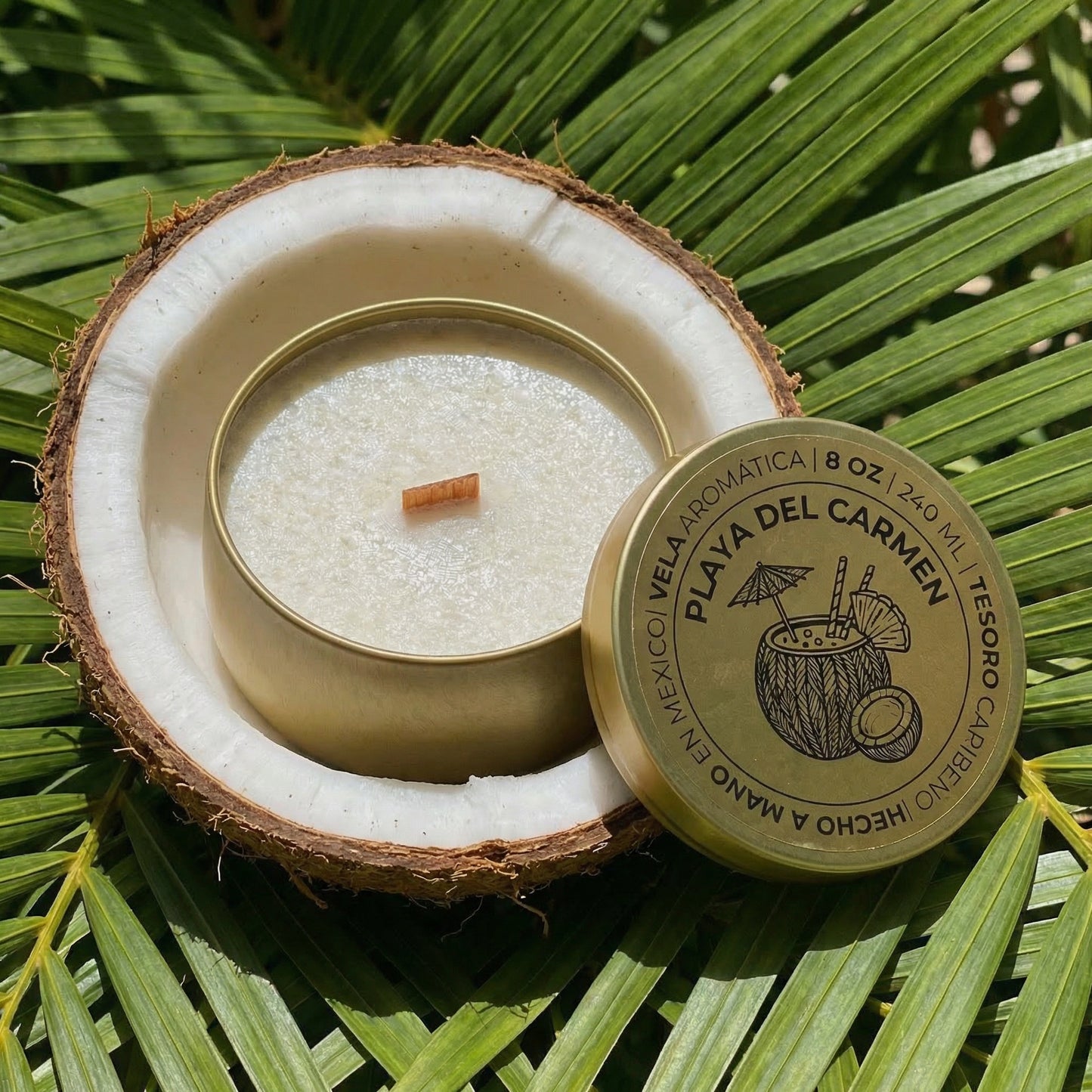 Sparkling golden aromatic candle 8 OZ