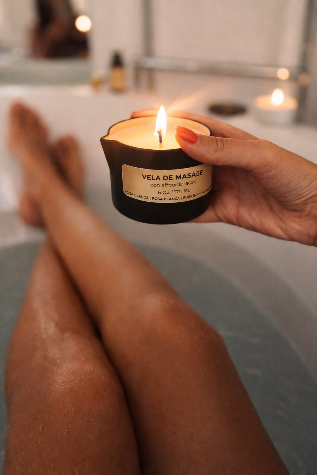 Massage Candle with aphrodisiacs [Orchid and Ylang-Ylang] 6 OZ 