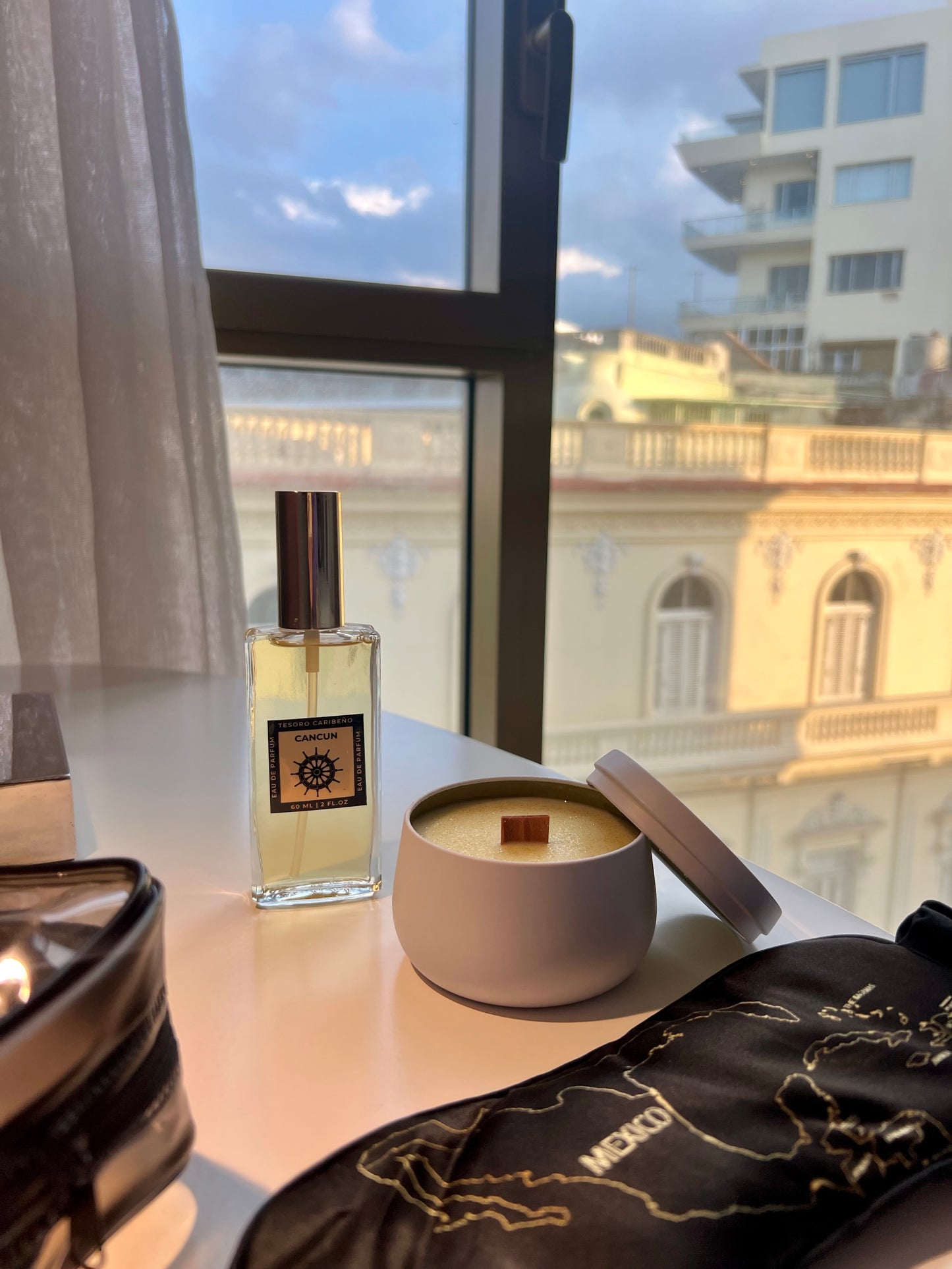 Set 2 Velas +perfume+ Antifaz de Seda Natural + Bolsita