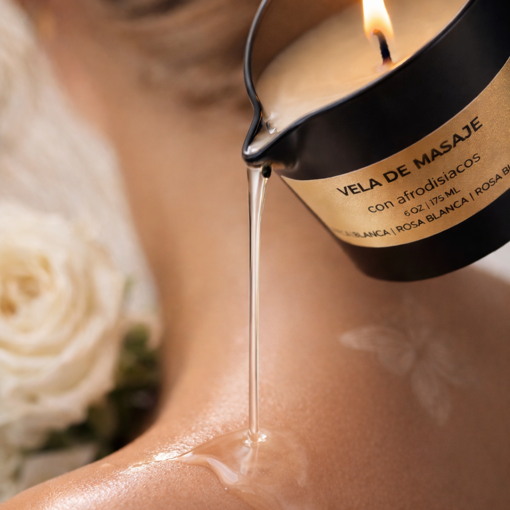 Massage Candle with aphrodisiacs [Orchid and Ylang-Ylang] 6 OZ 