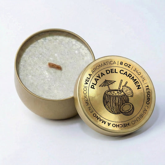 Sparkling golden aromatic candle 8 OZ 