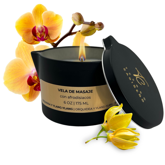 Vela de Masaje con afrodisiacos [Orquidea y Ylang-Ylang] 6 OZ