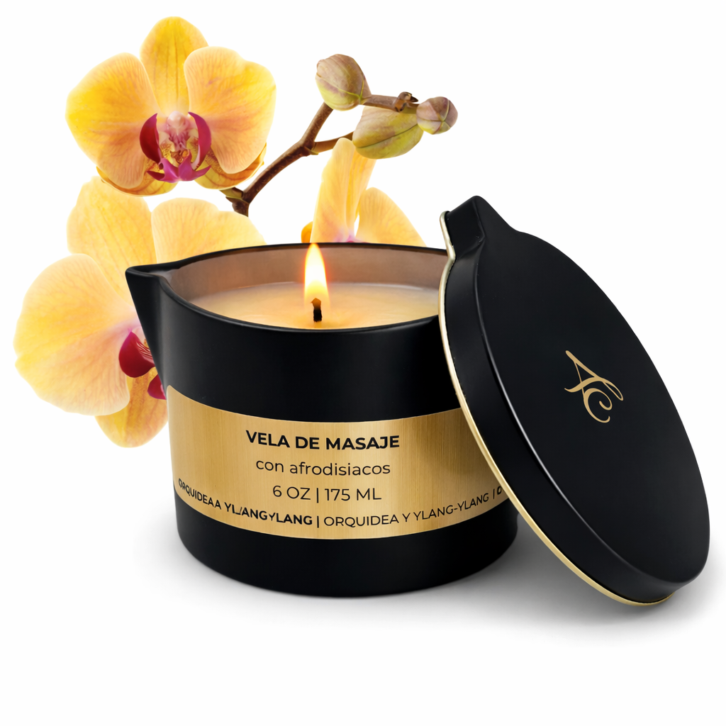 Vela de Masaje con afrodisiacos [Orquidea y Ylang-Ylang] 6 OZ