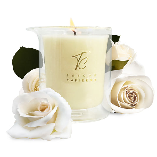 Massage Candle with aphrodisiacs [Rosa Balnca] 8 OZ 