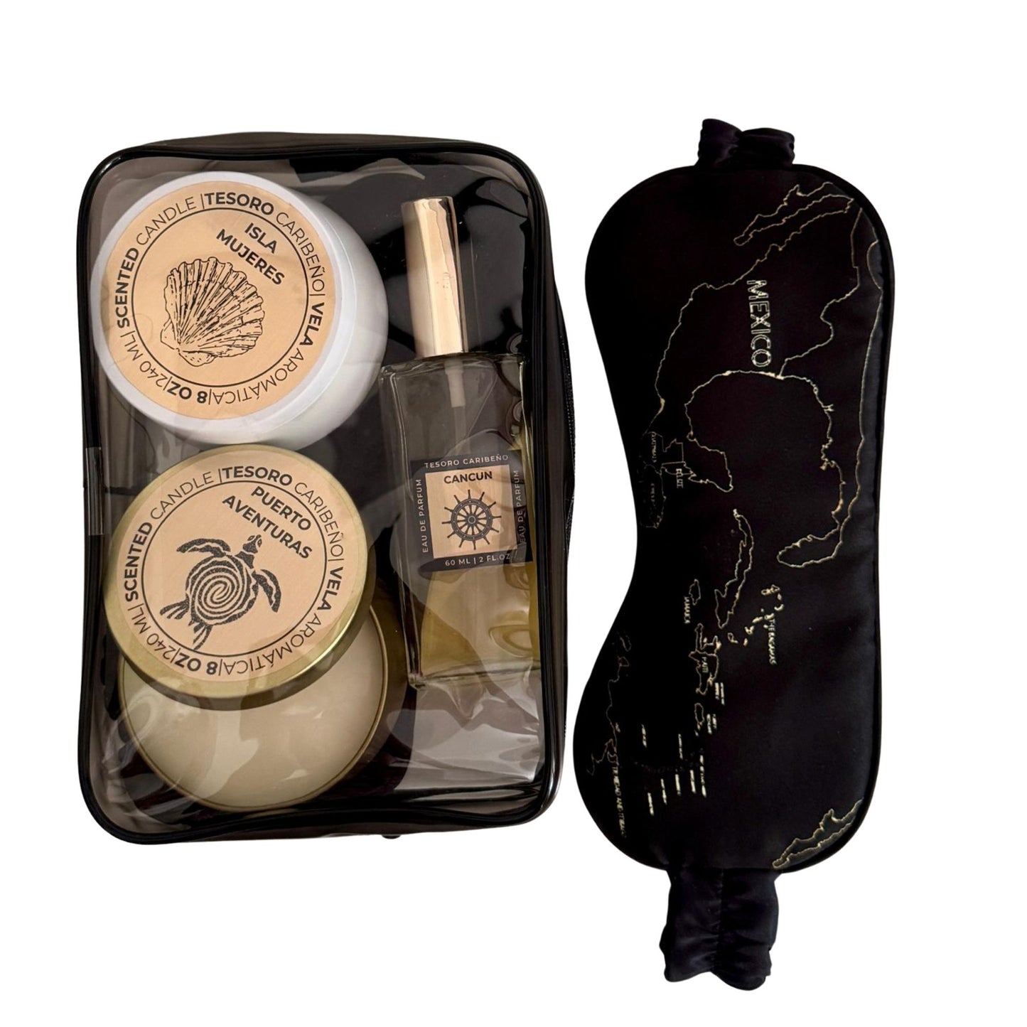 Set 2 Velas +perfume+ Antifaz de Seda Natural + Bolsita